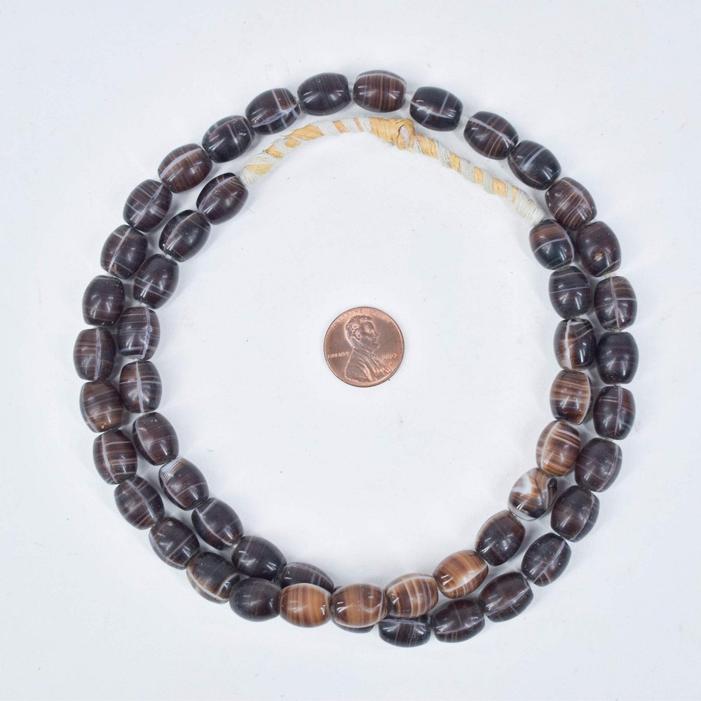 Coffee Bean Wedding Trade Beads 38 Inch