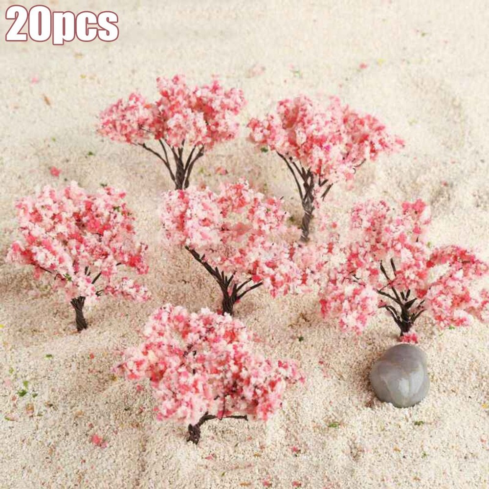 20pcs Tree model Flowering Railway Layout Scene Decoration High quality