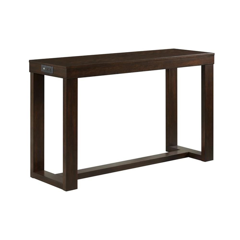 Bowery Hill Multipurpose Bar Table Set in Dark Walnut with USB Ports