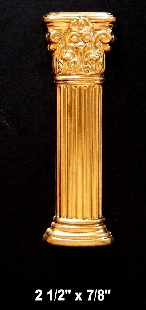 Baroque Decorative Columns / Raw Brass Stampings / 3 Sizes