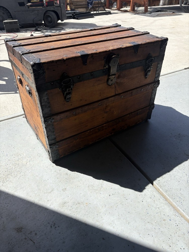 Antique Trunk In Great Condition With Insert.