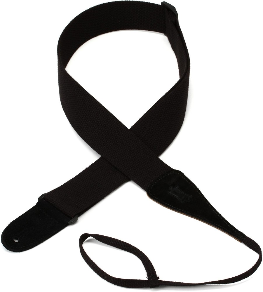 Levy's MC8A Cotton Acoustic Strap with Neck Loop - Black (2-pack) Bundle