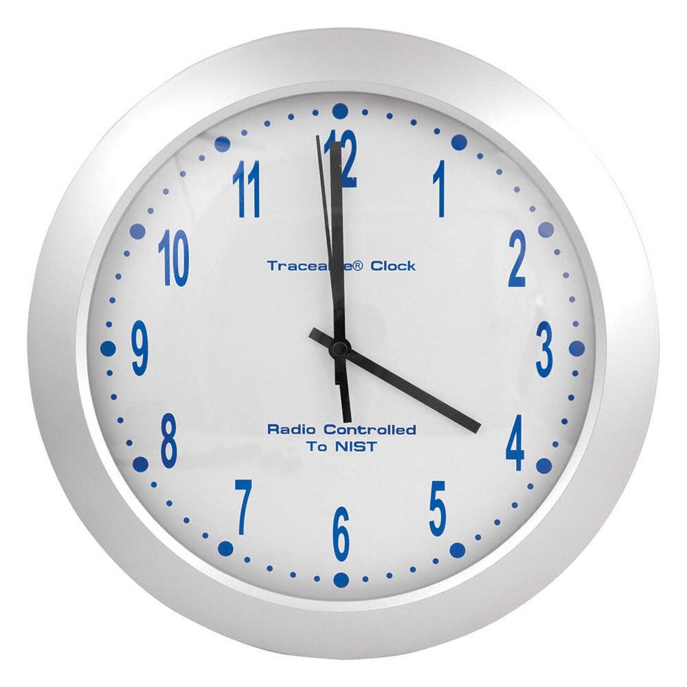 GRAINGER APPROVED 1077 Analog Clock,Plastic,12" Diameter 8CA81
