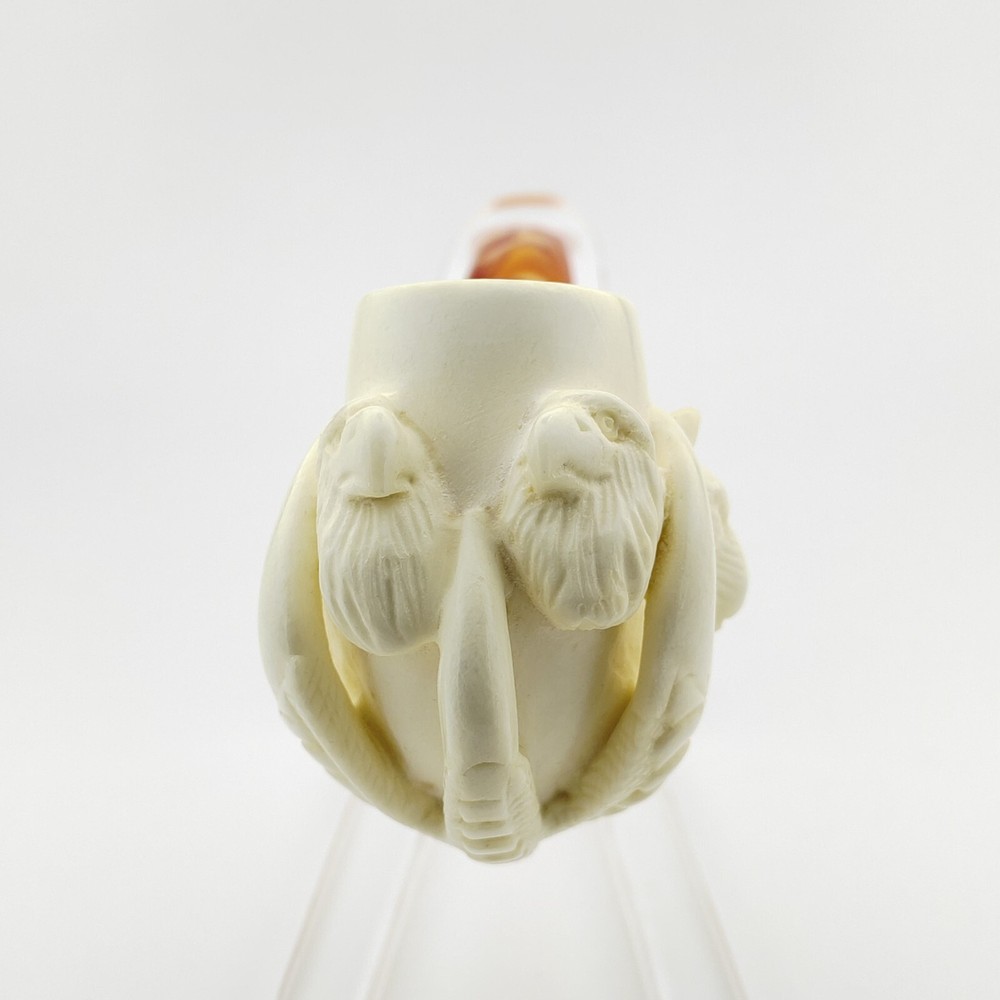 Eagle,Lion,Wolf Embossed Claw Block Meerschaum Pipe,With Case,Unique Pipe