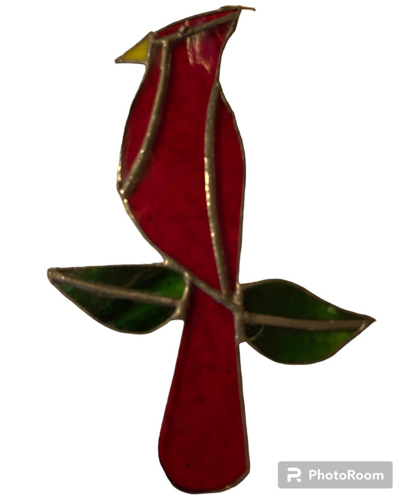 Stained Glass Red Cardinal Sun Catcher