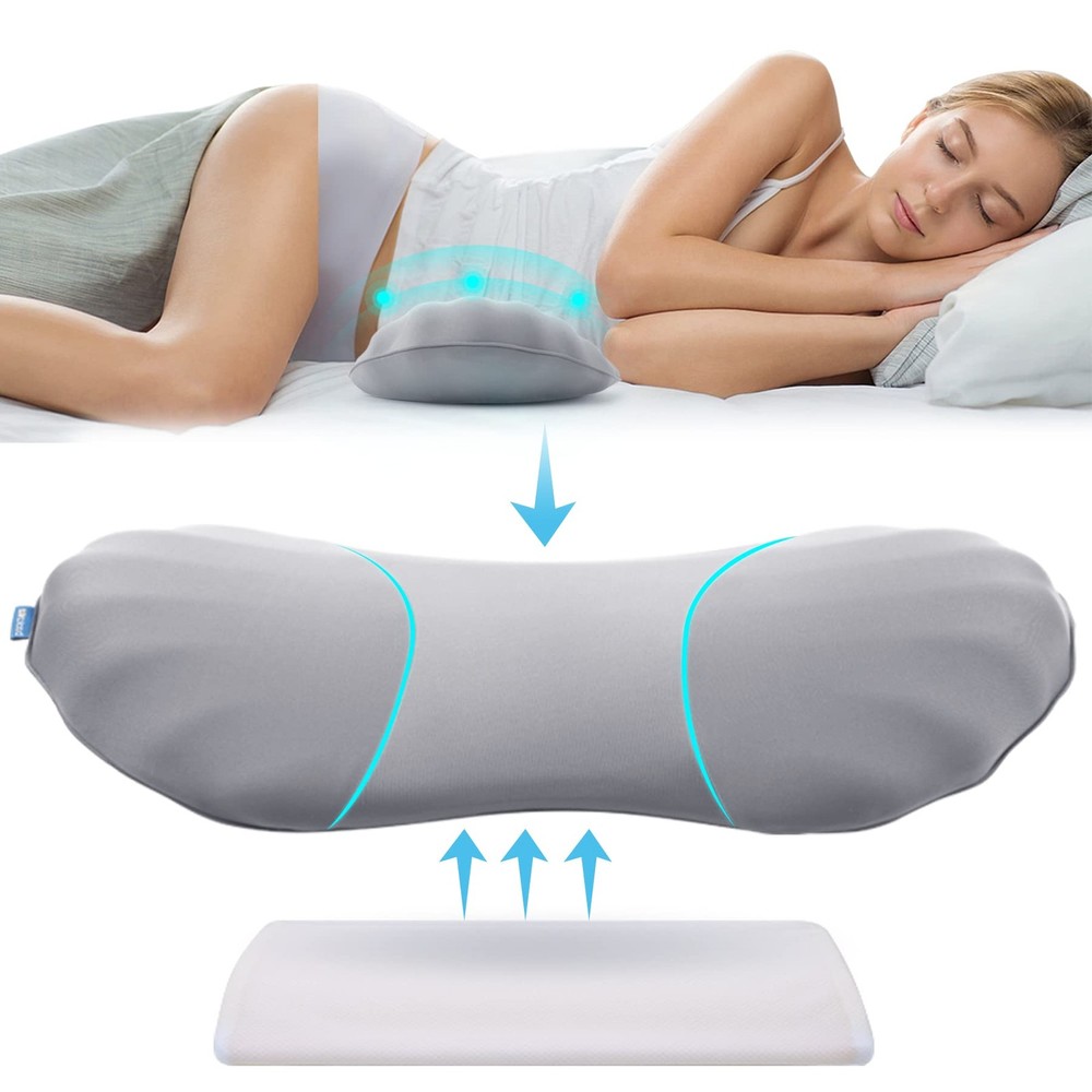 RESTCLOUD Adjustable Lumbar Support Includes a removable pad, Moon Grey