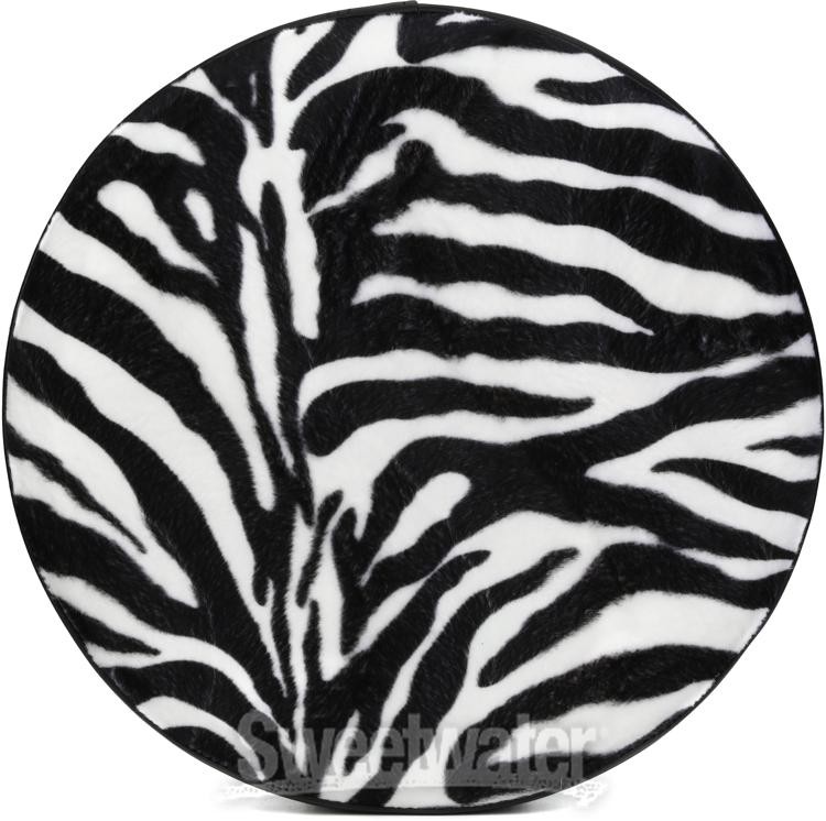 Pork Pie Percussion Round Drum Throne - Black with Zebra Print