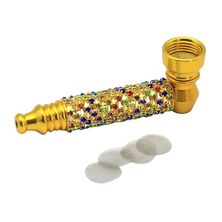 Discreet Metal Smoking Pipe- Gems
