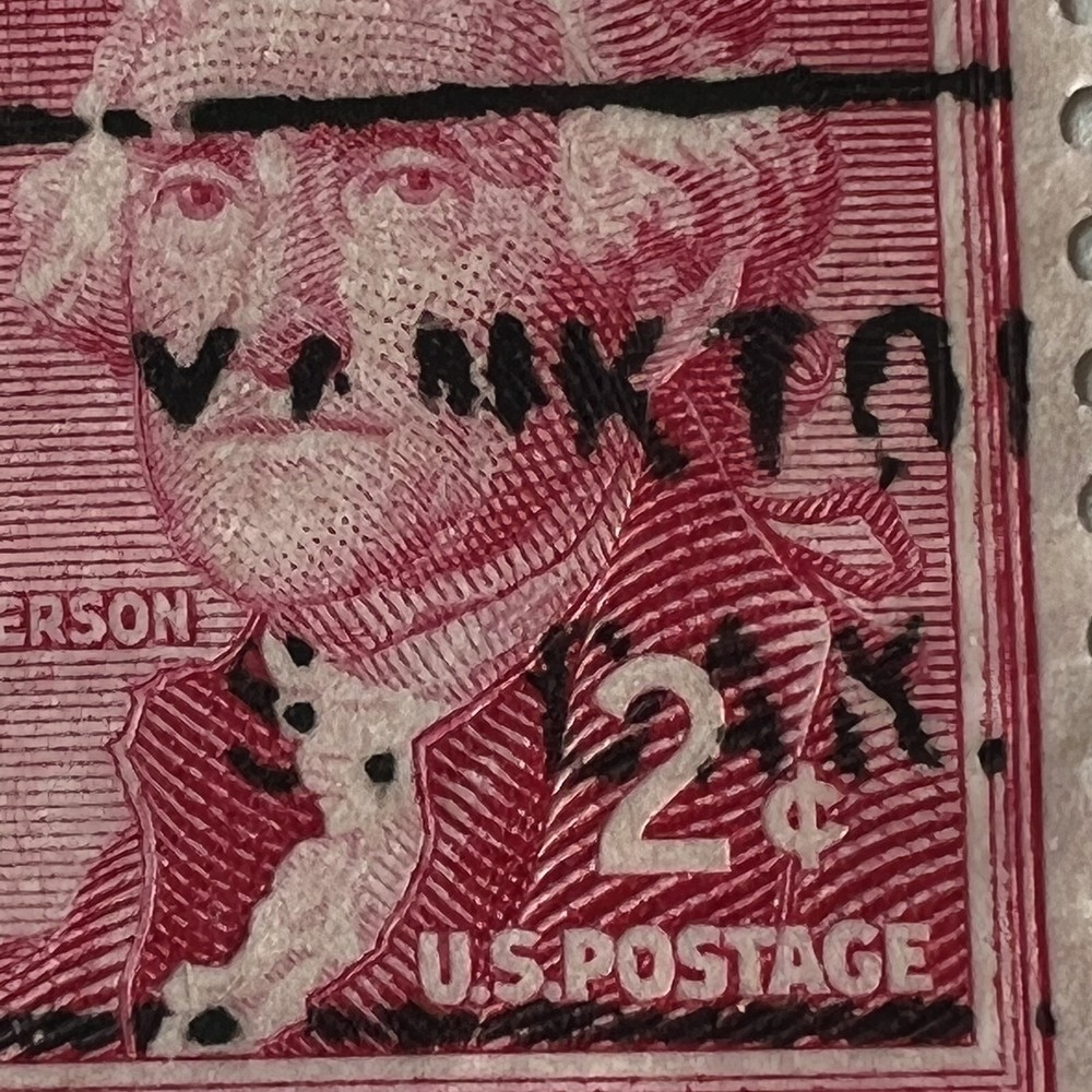 ERROR U.S. PRECANCEL 2C STAMP MISSING INK YANKTON SOUTH DAKOTA