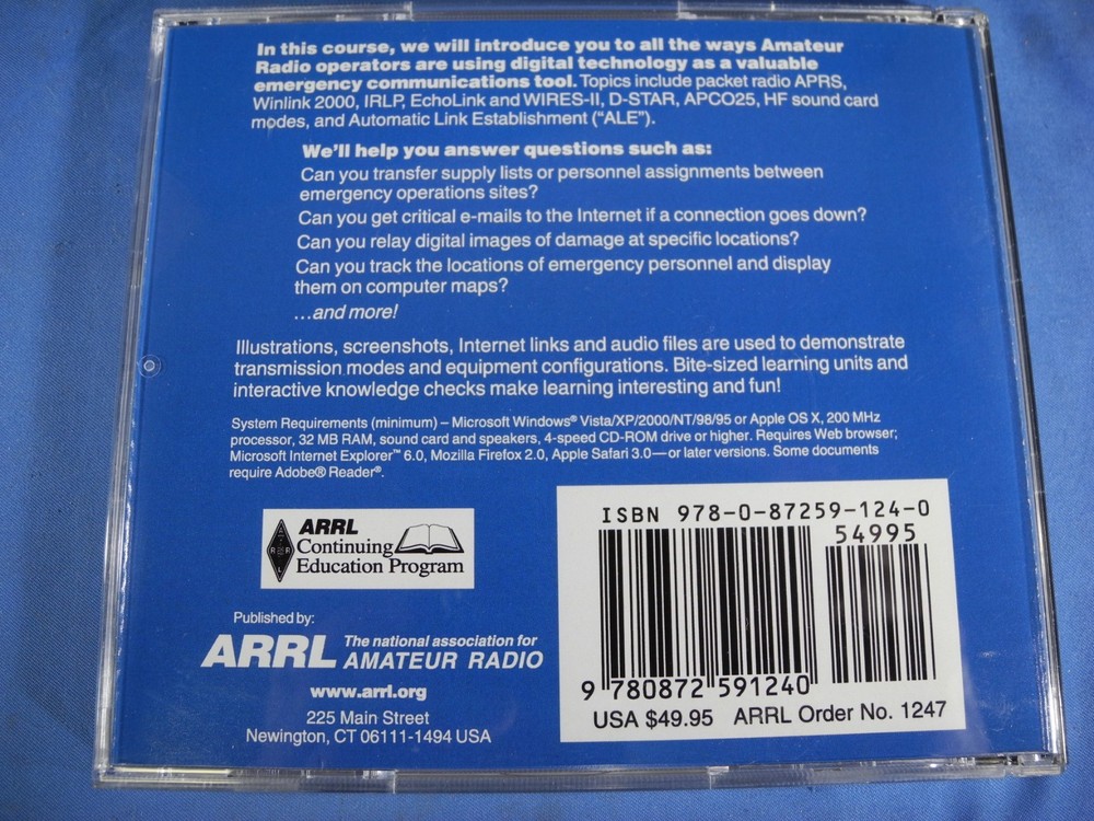 ARRL Digital Technology for Emergency Communications Course [CD-ROM] 2008
