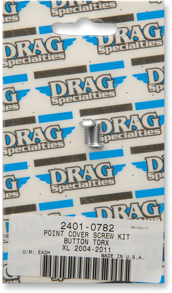 Drag Specialties Point Cover Button-Head Torx- Chrome Socket-Head Bolt Set - ...