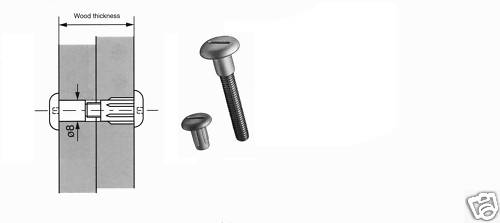 HETTICH 'VS' CONNECTING SCREW, M6, 29-36mm RANGE, BROWN PLASTIC