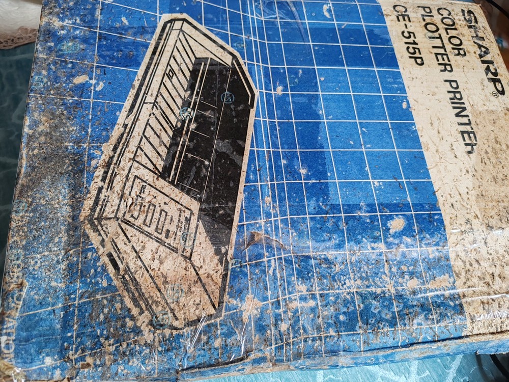 Vintage SHARP CE-515P plotter working with RS232C interafce and 4 refilled pens