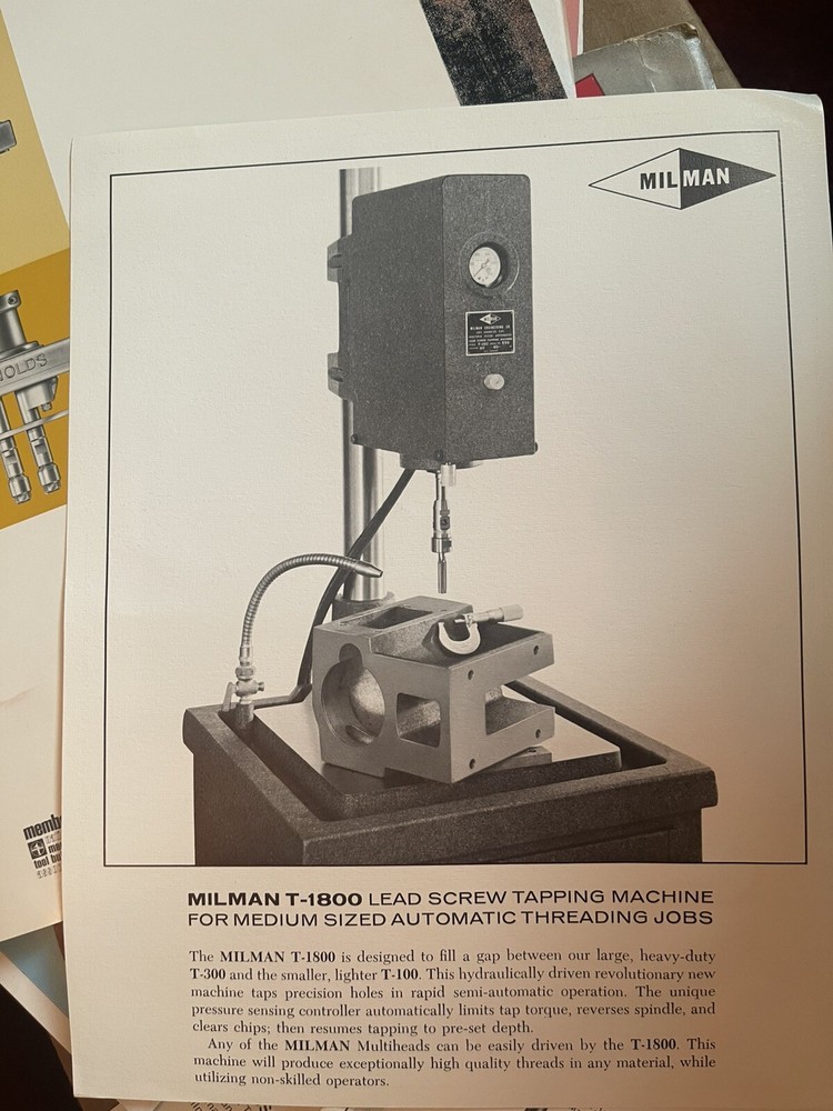 Milman Engineering Company Assorted Tool Brochures