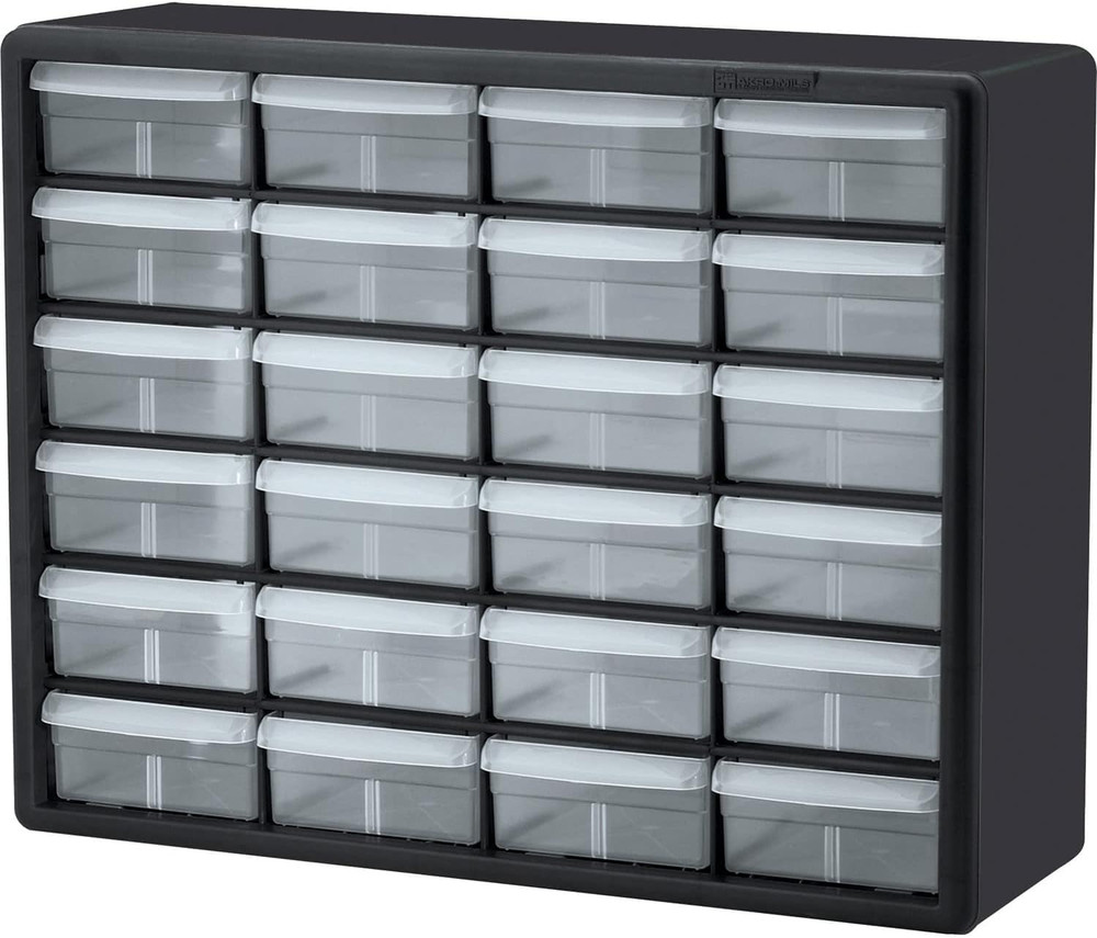 24-Compartment Drawer Bin Hardware Tool Organizer Garage Storage Plastic Cabinet