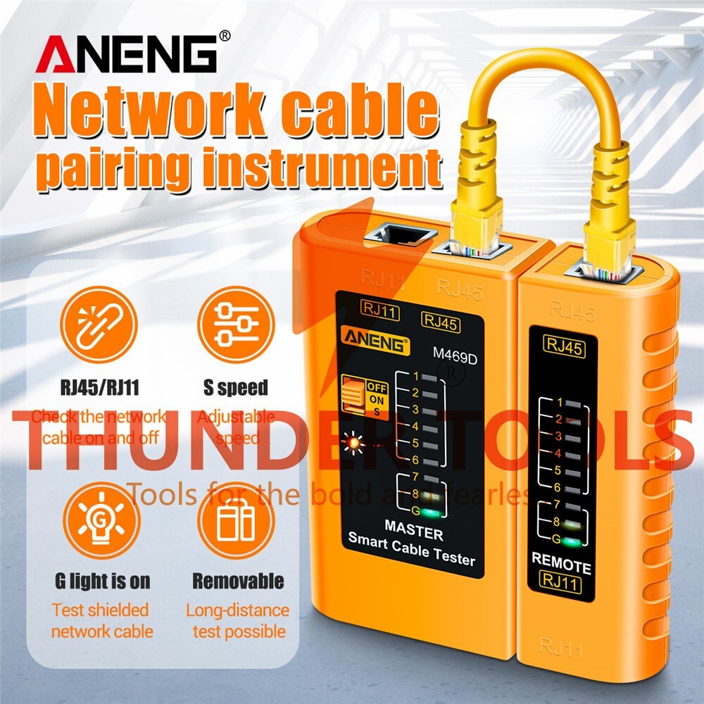 Thunder Tools ANENG M469D Network Cable Tester Pairing Instrument for RJ11