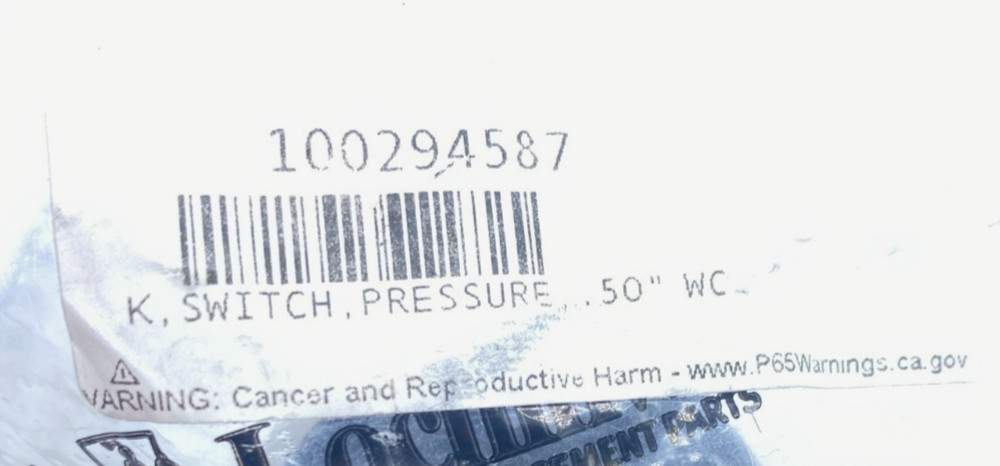 Lochinvar Pressure Switch 100294587 NIP