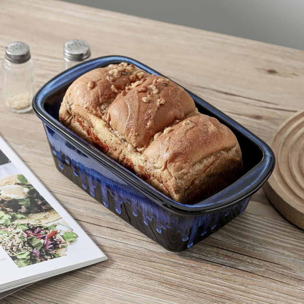 Ceramic bread pan, 9 inches × 5 inches rectangular bread pan,