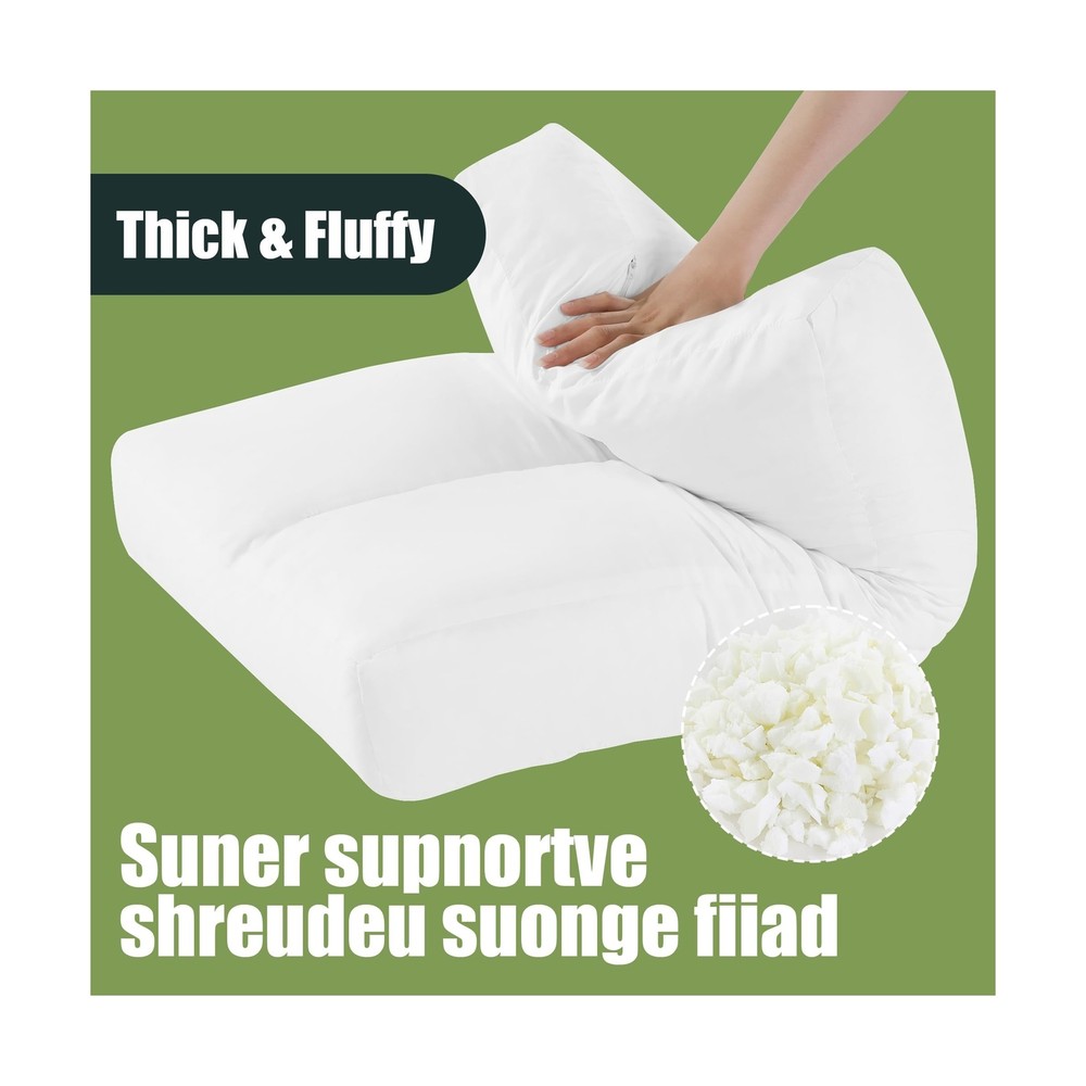 HOMBYS 3 Packs Shredded Memory Foam Couch Back Cushion Replacement, Stuffing ...
