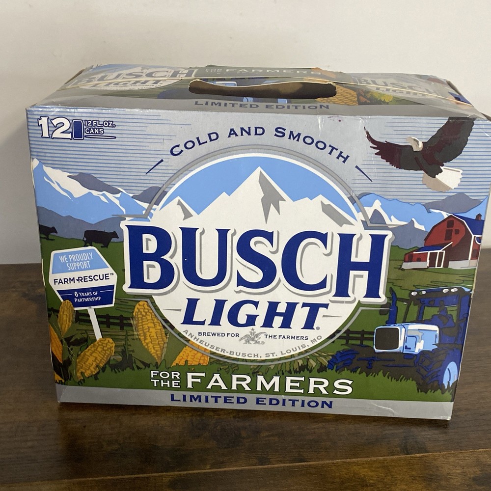 Busch Light For The Farmers Empty 12 Pack Box Limited Edition Man Cave