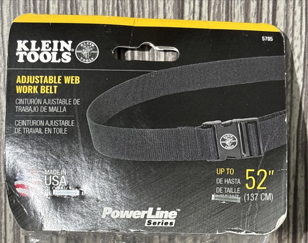 Klein Tools 5705 PowerLine Web Work Belt New! Workwear Electrician