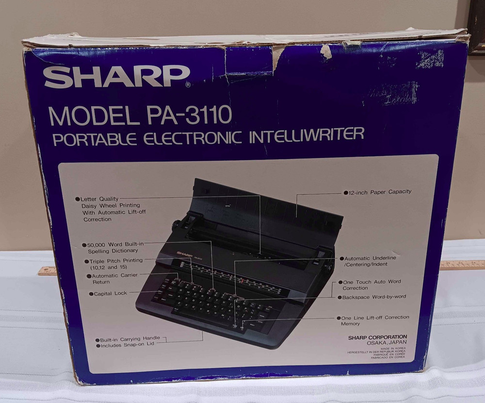 Sharp Portable Electronic Intelliwriter Model PA-3100 II With Box & Manual