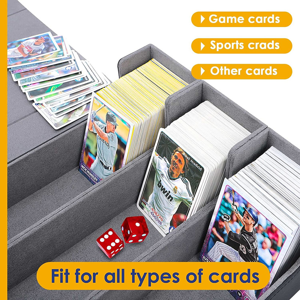 Leather Material Deck Box Card Storage Box 1800+ Card Storage Magnetic Closure