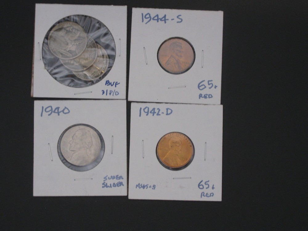 Misc coins pennies and buffalo nickles