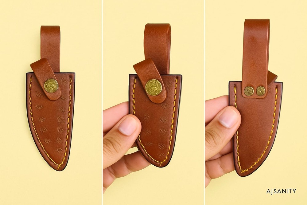 Custom Handmade Fixed blade Knife Leather Sheath With Belt Loop