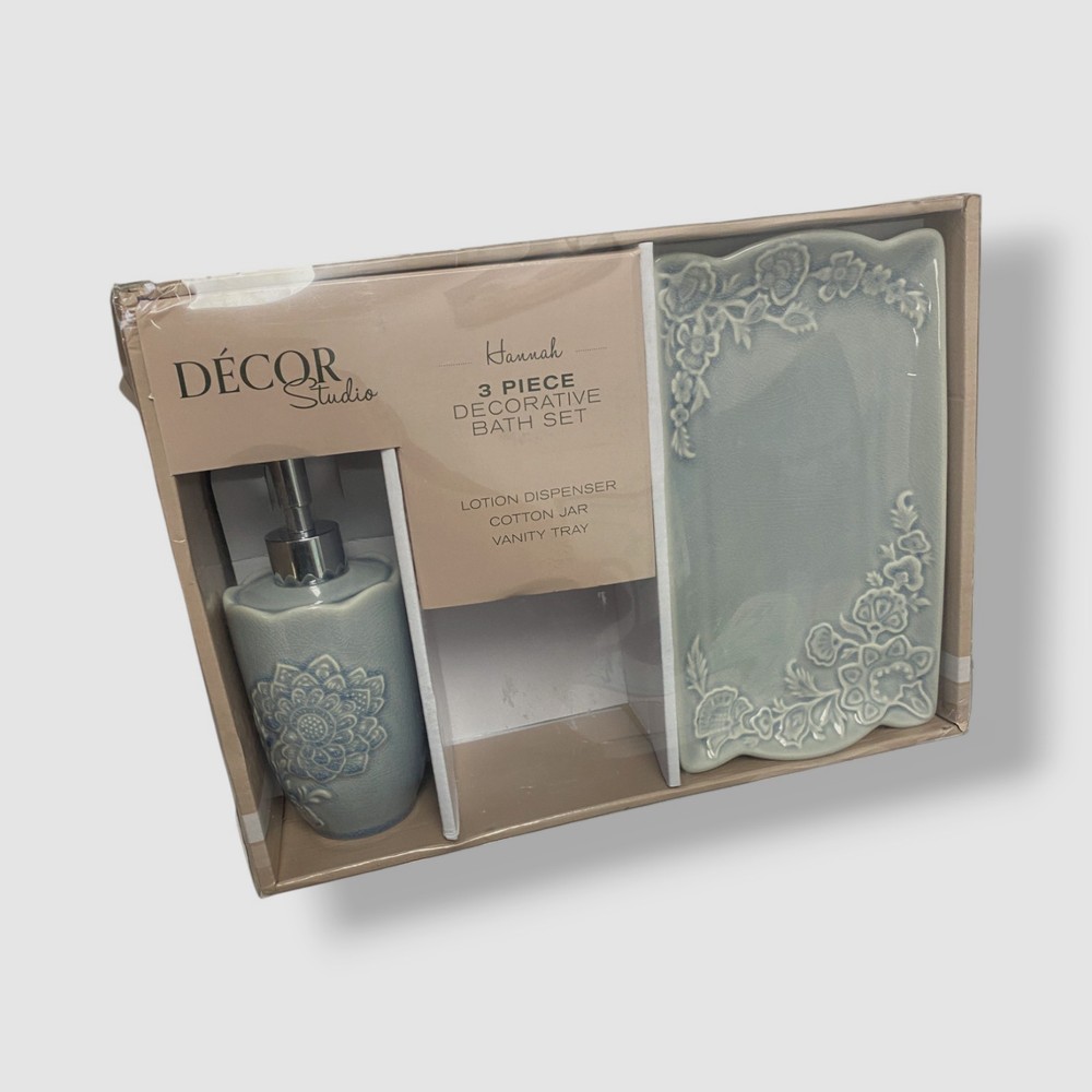 Decor Studio Gray Hannah-Denim 2-Piece Bath Accessory Set