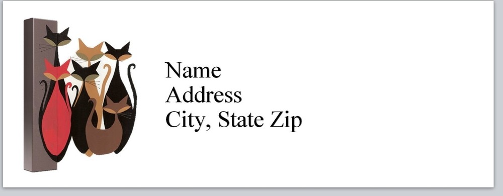 Personalized Address Labels Abstract Cats (Bx 424)