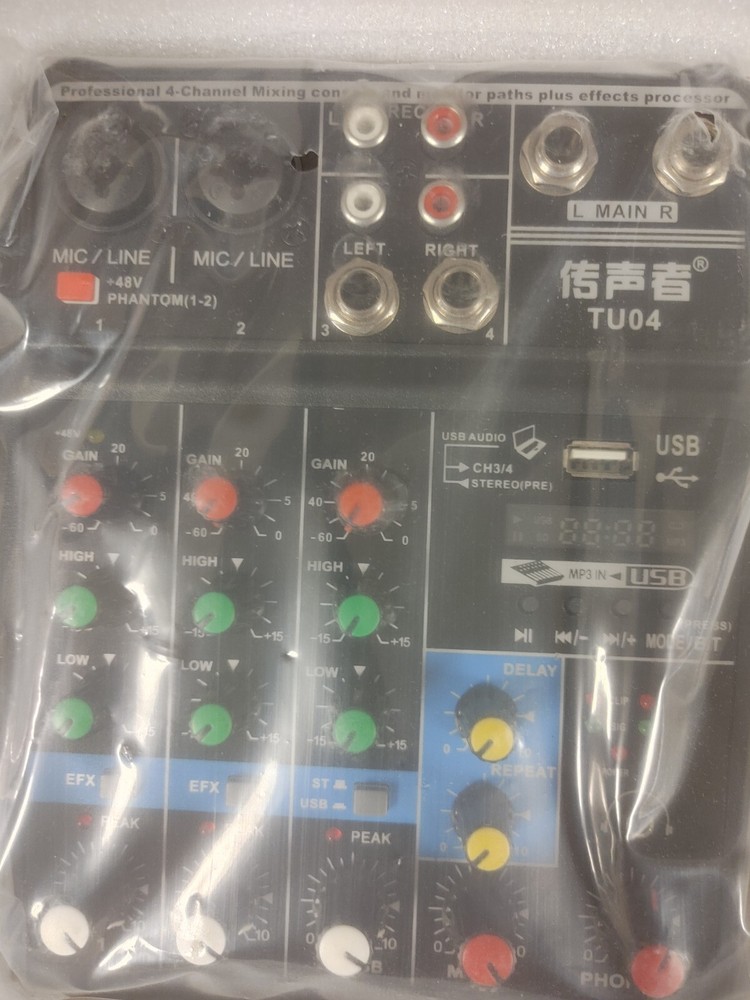 Professional Audio Mixer Sound Board Console System Interface 4 Channel Digital