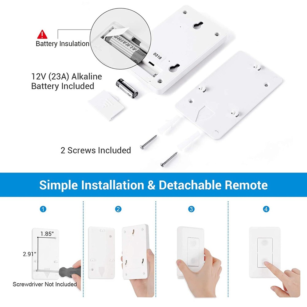 DEWENWILS Wireless Wall Mounted Light Switch, Electrical Plug in On Off Power
