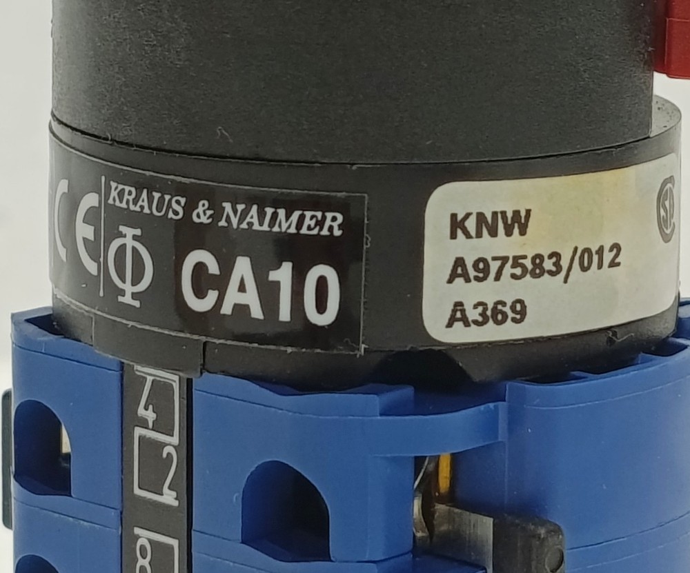 KRAUS & NAIMER CA10 A369 600 FT2 SELECTOR SWITCH 20A SURPLUS