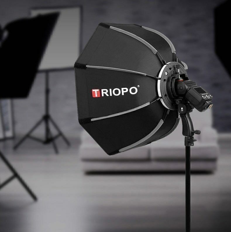 Triopo 65cm Flashlight Handgrip Umbrella Speedlight Flash Octagon Softboxes Box