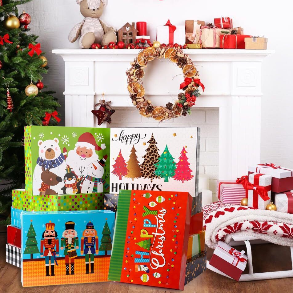 12Pack Extra Large Christmas Gift Boxes with Lids for Presents Holiday Gift Wrap