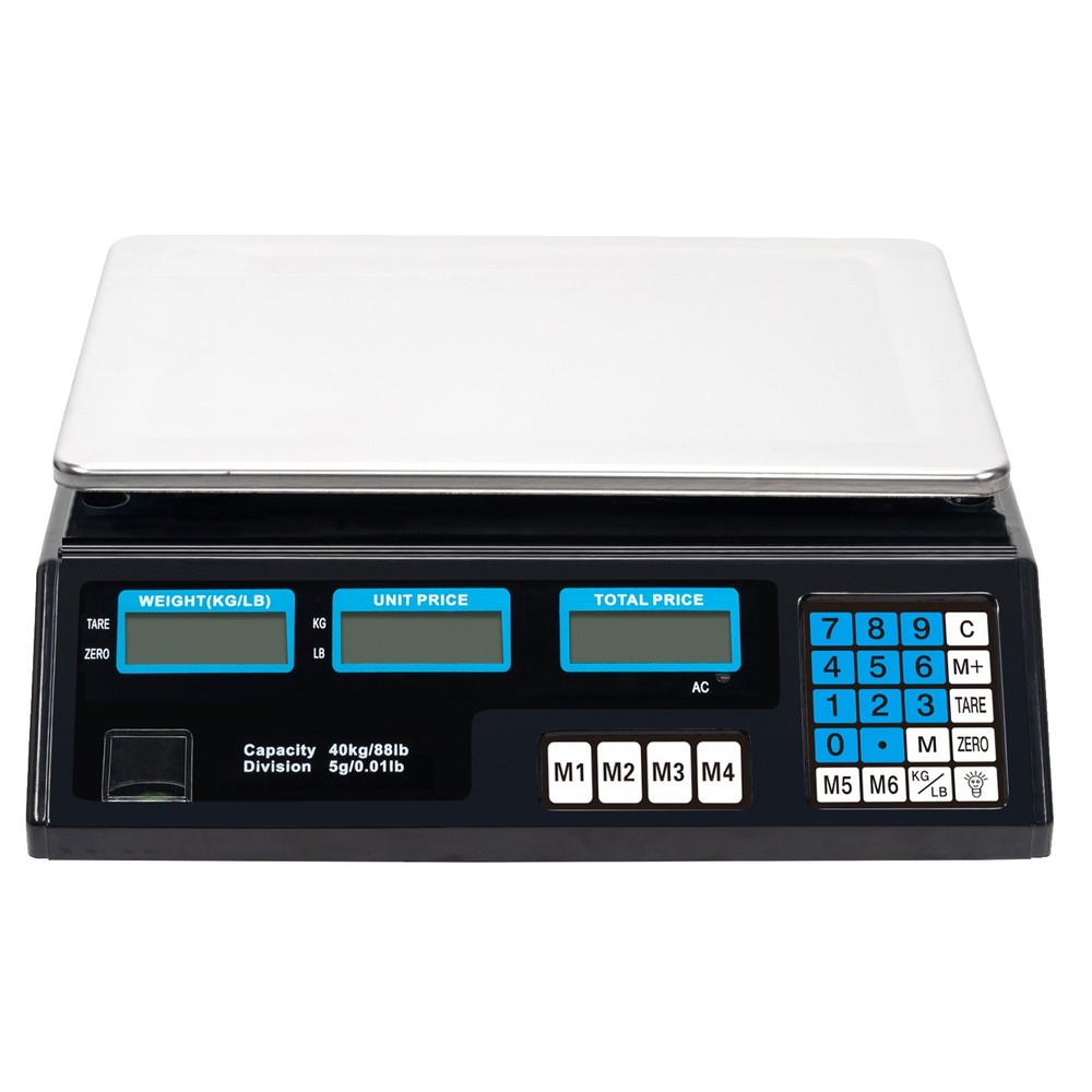 ACS-30 40kg/5g Price Computing Scale, Silver/Black, US Plug