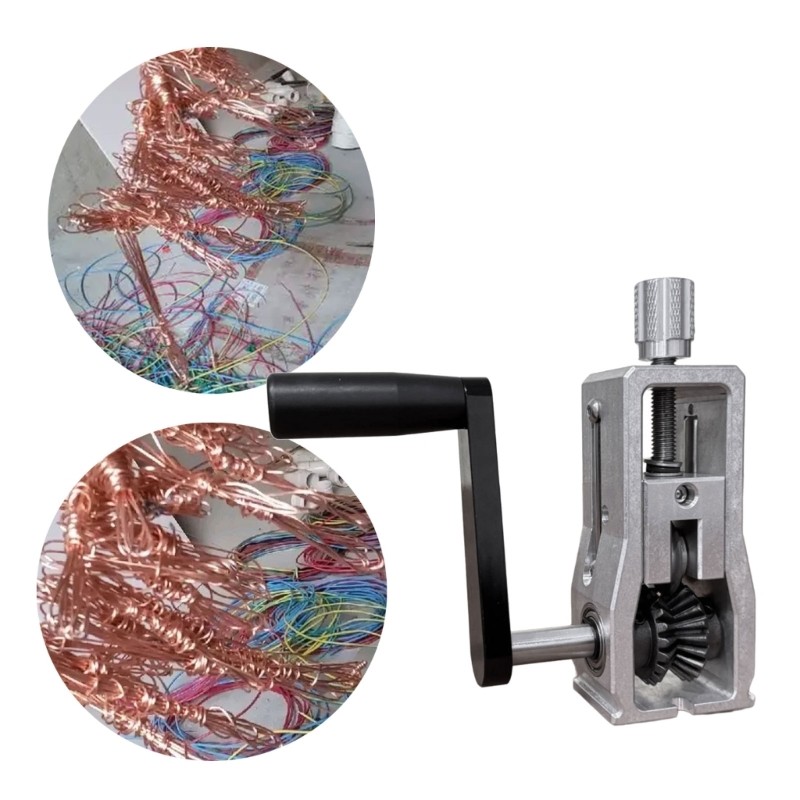 Manual Wire Stripping Machine Portable Copper Stripper with Hand Crank Double