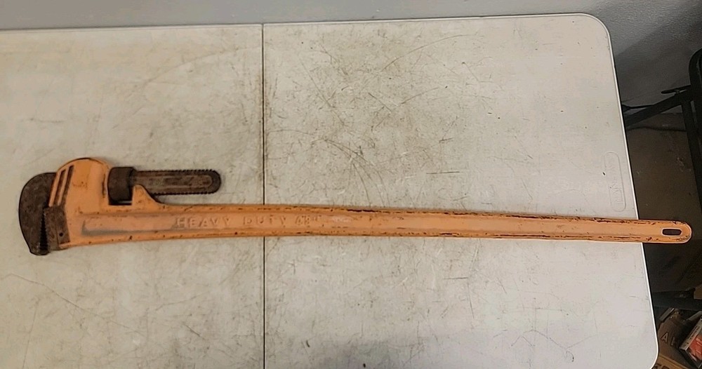 Forged 48” Heavy Duty Pipe Wrench👁️ Bent