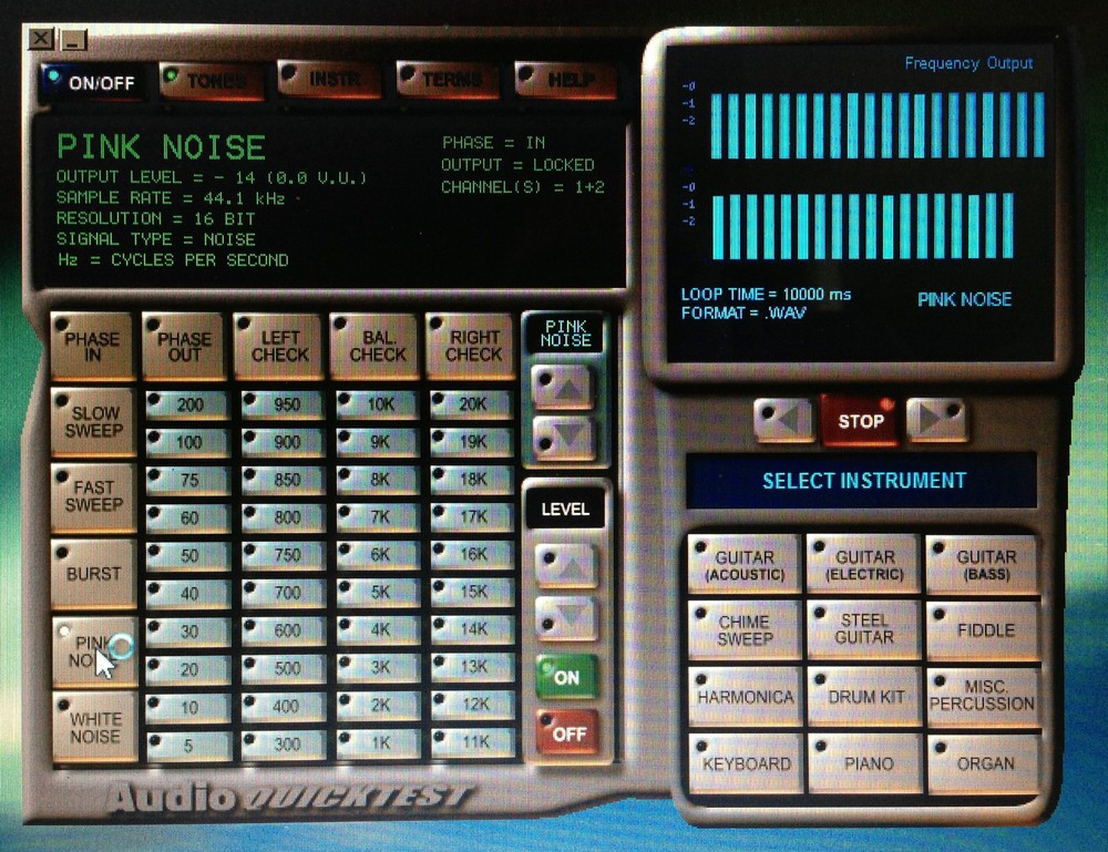 Sine Wave Generator and Audio System Setup kit software