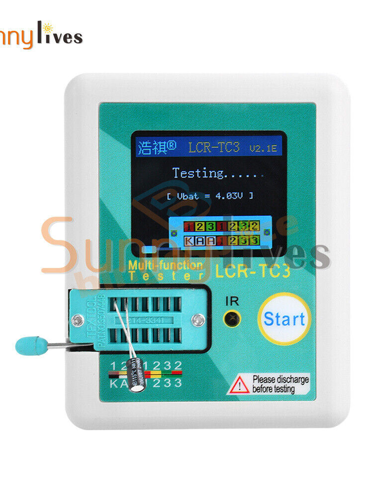 LCR-TC3 High-precision Transistor Tester Diode Capacitance Test Meter + Cable US