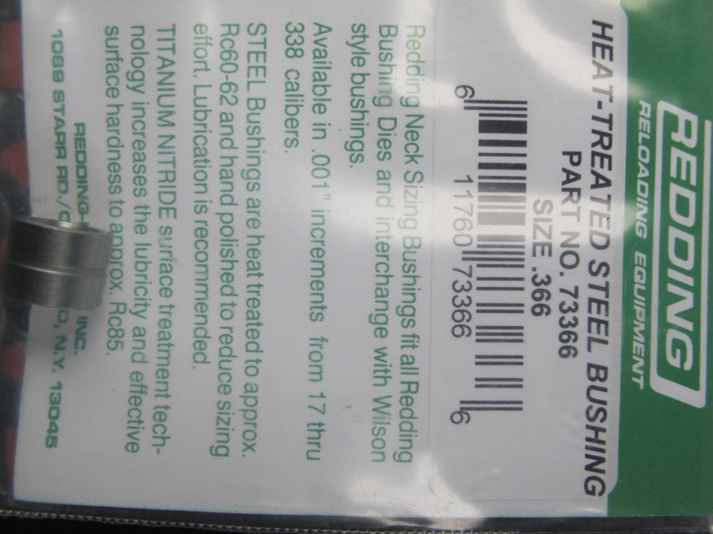 Redding .366 Neck Size Bushing