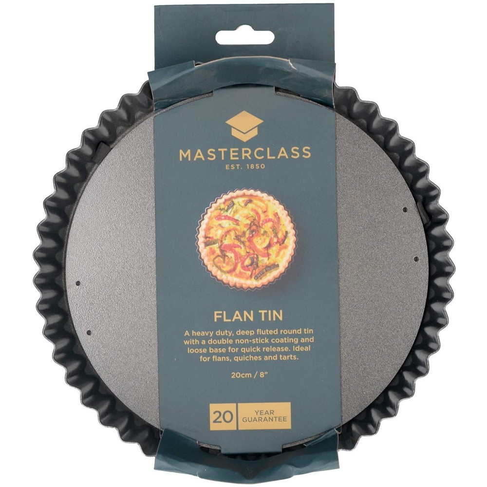 KitchenCraft MasterClass Non-Stick Fluted Flan Tin/Quiche Pan with Loose Base...