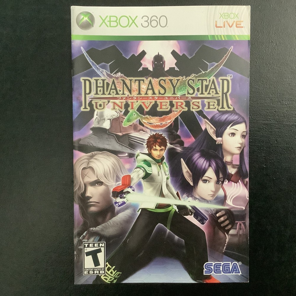 Phantasy Star Universe Microsoft Xbox 360 Instruction Manual Only