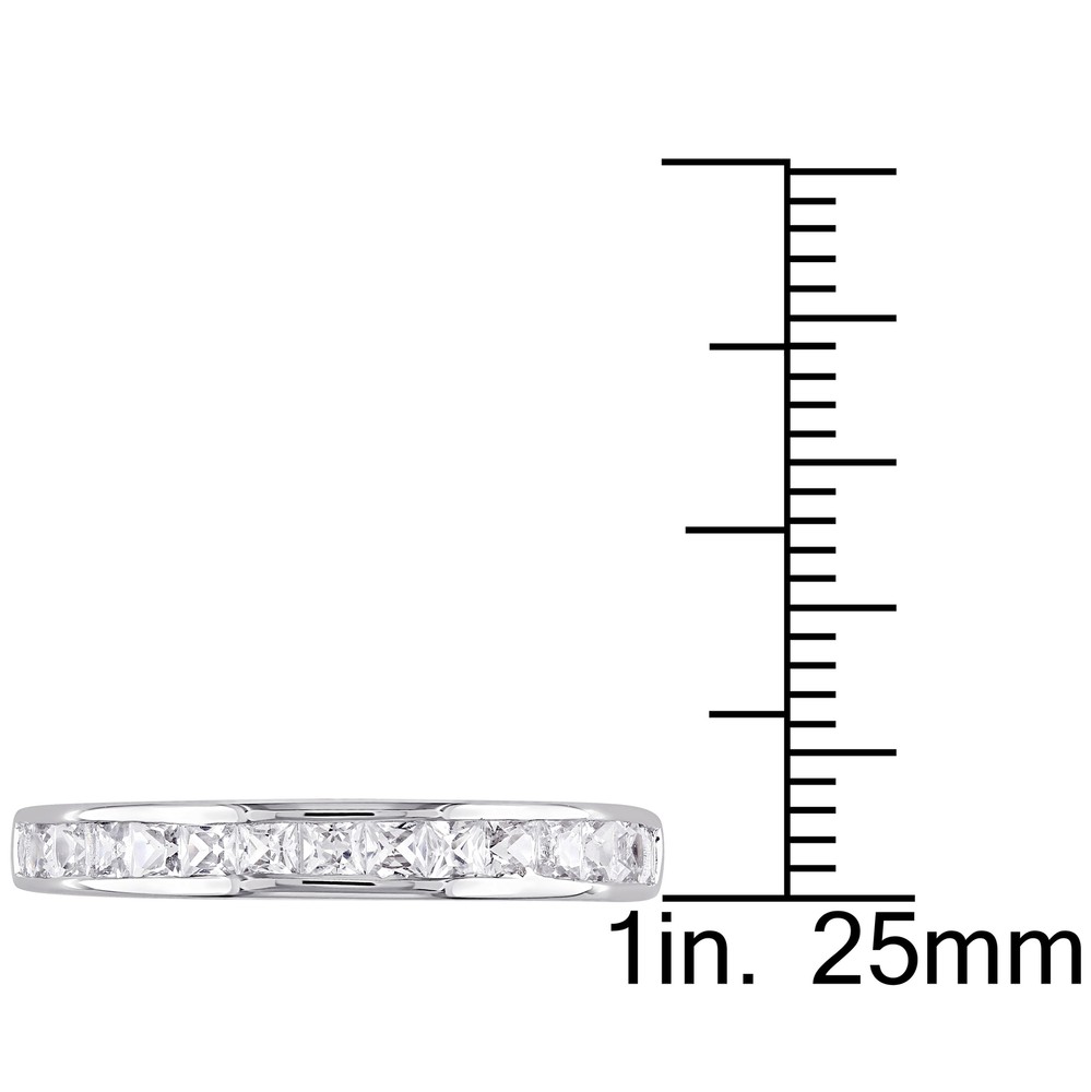 Amour Sterling Silver Created White Sapphire Eternity Ring