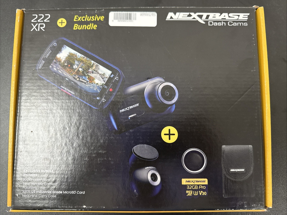 Nextbase 222XR Dash Camera + Rear Cam Bundle, Includes 32GB SD Card