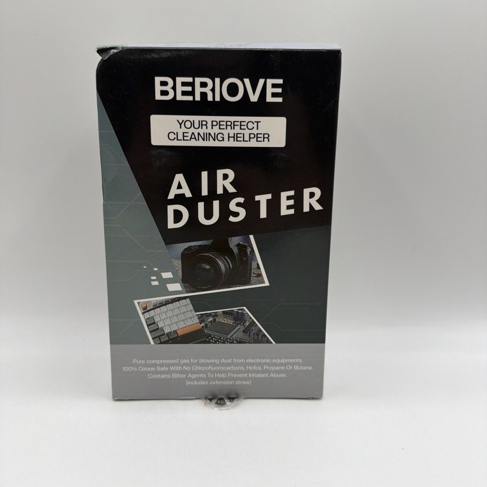 Beriove Air Duster Compresses  2 Cans 1 Pack
