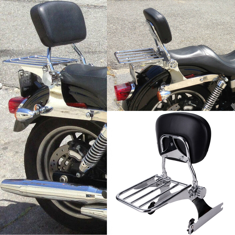For 02-05 Harley Dyna Super Glide FXD / Custom Passenger Backrest Sissy Bar Rack