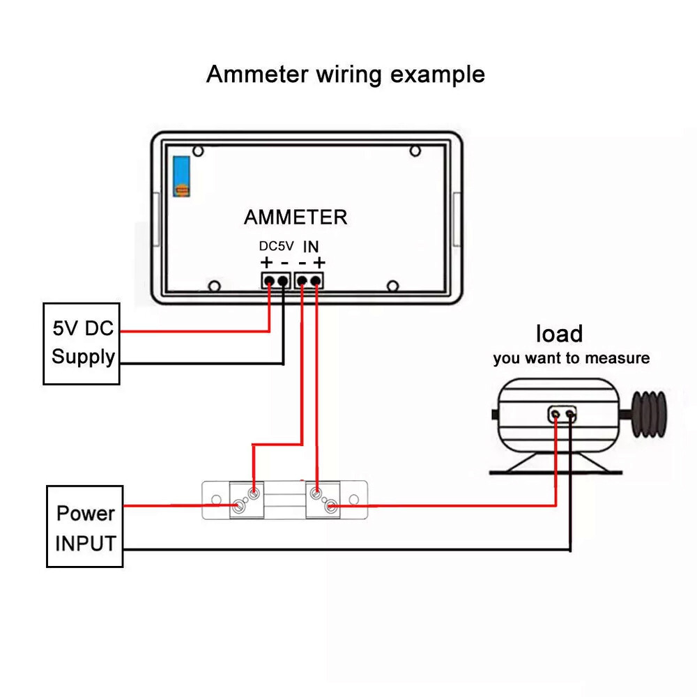 DC 20A Red LED Digital AMP Ammeter Panel Digit Current Meter 0-20A DC + Shunt