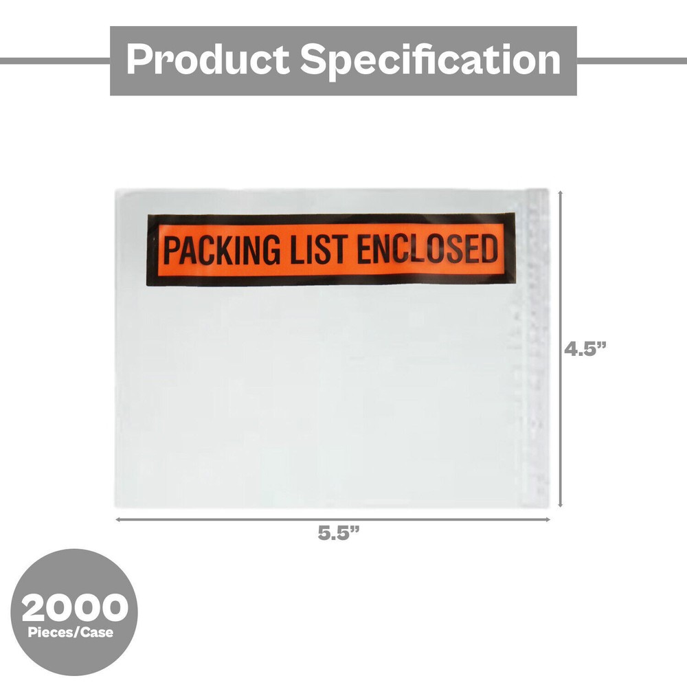 4.5" x 5.5" Packing List Enclosed Envelope Panel Face 2000 Pieces